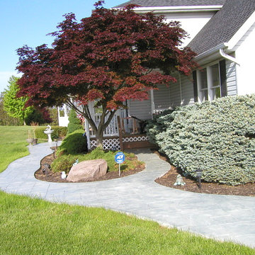stamped concrete walkway
