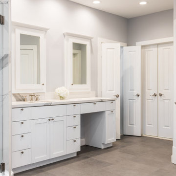 Luxurious Master Bathroom Vanity with Custom Renowned Cabinets