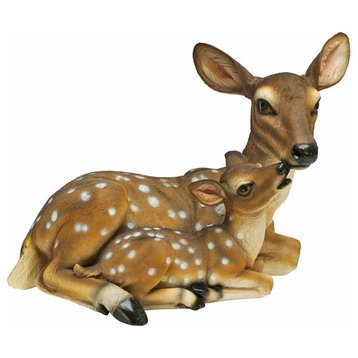 Deer Mother and Baby Garden Sculpture