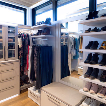 Modern His and Hers Master Closet