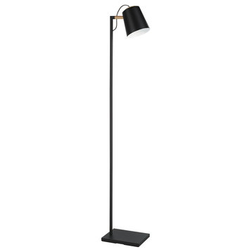 Lacey 1 Light Floor Lamp, Structured Black