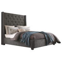Woodrow Full Bed, Gray, Queen