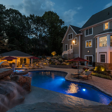 Pool & Spa with Grotto and Fire Features