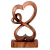 Wood Sculpture, 'Love Blossoms', Indonesia