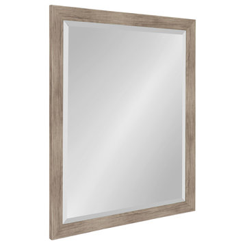 Beatrice Framed Wall Mirror, Rustic Brown, 25"x31"