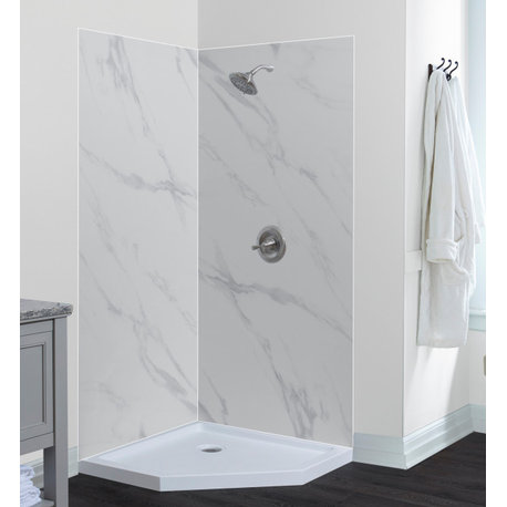 Miseno MSW784242 ReadySet 42" X 42" X 78" Two Panel Corner Shower - Carrara