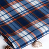Trendy Plaids - Blue/Orange/White Soft Coral Fleece Throw Blanket (71"-79")