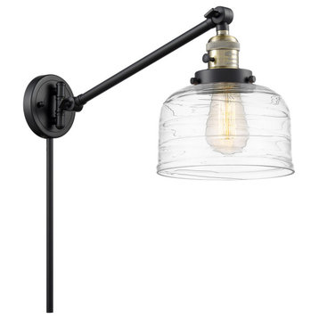 Innovations Bell 1-Light Swing Arm With Switch 237-BAB-G713, Black Antique Brass