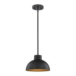 1-Light Hammered Oil Rubbed Bronze Pendant - Pendant Lighting