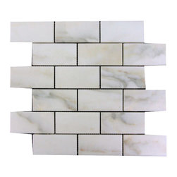 Calacatta Gold Italian Marble 2x4 Subway Mosaic Tile Honed - Home Accessories & Decor