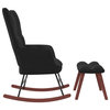 vidaXL Rocking Chair Accent Side Chair Padded Seat with a Stool Black Velvet