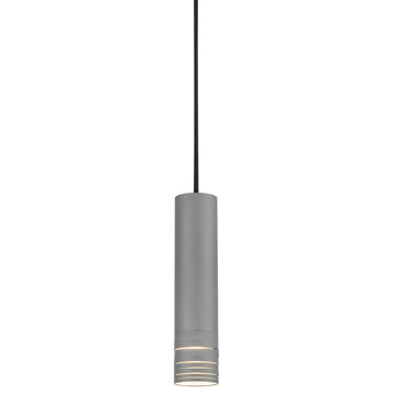 Milca Single Lamp Pendant, Gray, 2.375"Dx10.25"H