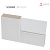 French Double Pocket Doors 60 x 80 & Frames | Quadro 4002 White Silk