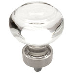 Cosmas - Cosmas 6355SN Satin Nickel and Glass Round Cabinet Knob, Clear Glass - Manufacturer: Cosmas