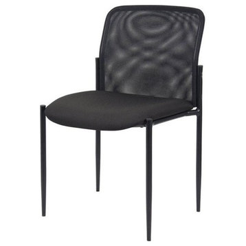 Scranton & Co 19.5" Waterfall Seat Wood/Mesh Guest Chair in Black