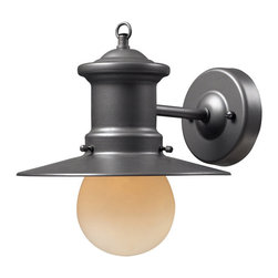 ELK Lighting - 1-Light Outdoor Sconce, Graphite Finish - Outdoor Wall Lights And Sconces