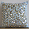 Sky Blue Diamonds, Blue Art Silk 14"x14" Pillows Cover