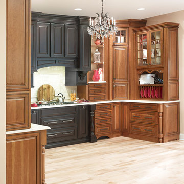 Two-Toned Country Kitchen with Island