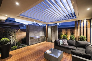 This is an example of a modern patio in Melbourne.