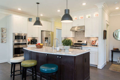 Example of an arts and crafts kitchen design in Richmond