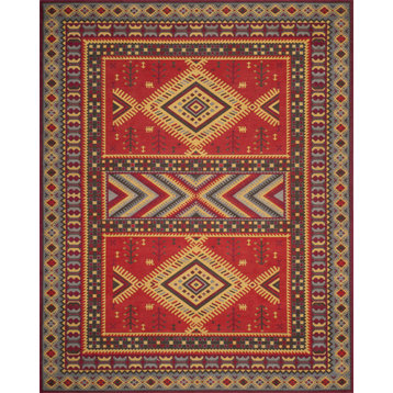 Safavieh Classic Vintage Cotton & Polyester CLV511G 6' Round Red/Slate Rug