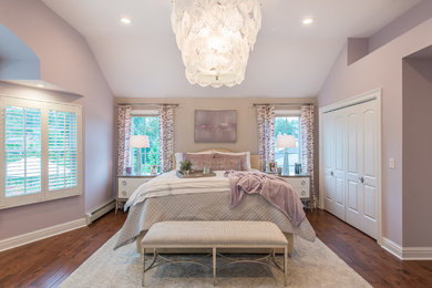 Example of a transitional bedroom design in New York