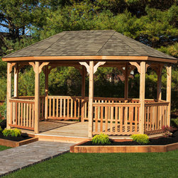 12&times;18 Wood Oval Gazebo Kit - Gazebos
