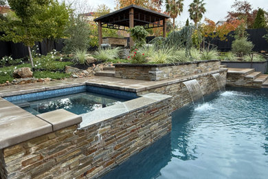 Example of a trendy pool design in Sacramento