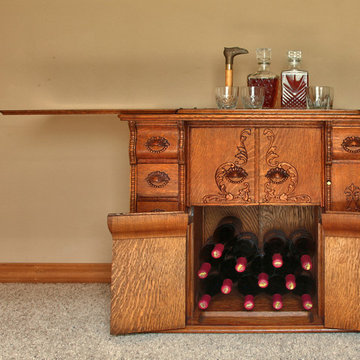 New use for an Vintage Sewing Machine Parlor Cabinet