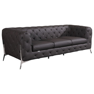 Angelica Italian Leather Sofa, Brown