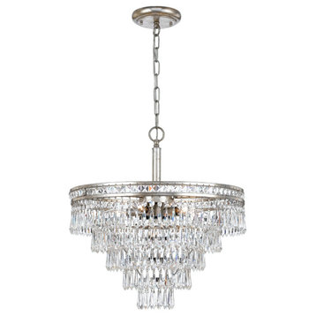 Crystorama Lighting Group 5264-CL-MWP Mercer 7 Light 20"W Crystal - Olde Silver