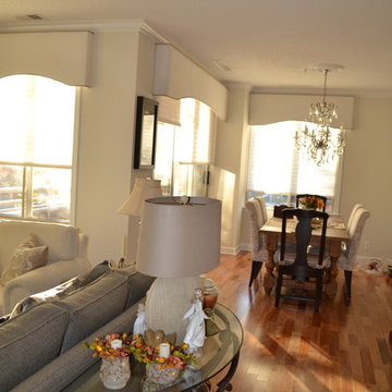 Living Room/Dining Room w/ White Cornices