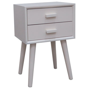 Hartford Two Drawer Side Table, Cream