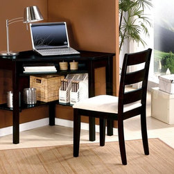 2 PC Pack Naco Black Corner Desk Set (Desk and Chair) - Home Office Accessories
