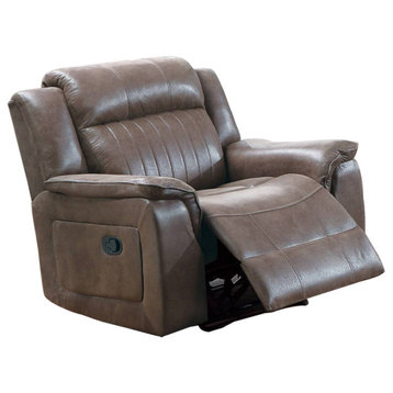 Dark Coffee Power Recliner With USB Charger