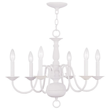 Williamsburgh Chandelier, Imperial Bronze and White