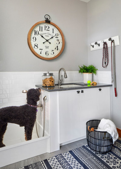 Transitional Laundry Room by Design Matters Home