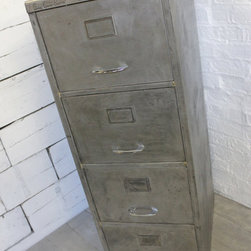 Grove Vintage Urban Industrial 1970's Stripped Steel 4 Drawers - Filing Cabinets