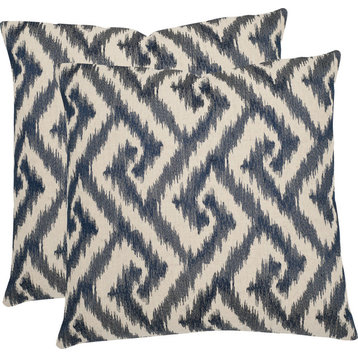 Teddy Pillow (Set of 2) - Blue, Down Feather, 18"x18"