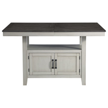 Steve Silver Hyland Stone Gray and Charcoal Wood Counter Table