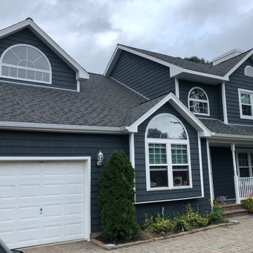 Commack Siding - Midnight Blue and Windows | Alpha Windows & Siding