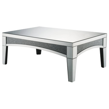 Nowles Coffee Table, Mirrored and Faux Stones