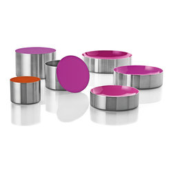 Stelton - Stelton Dot Bowl/Container Set - Pink - Bathroom Canisters