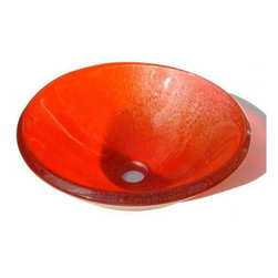 Mark Ditzler - Glass Bathroom Sink | Transparent Orange - Bathroom Sinks