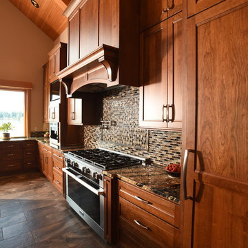 Traditional Rustic Kitchen Lake House