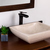 Natural Stone Vessel Bathroom Sink, Rectangular Travertine Sink, Ojinaga