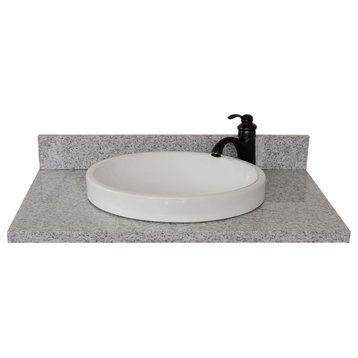 31" Gray Granite Top With Round Sink