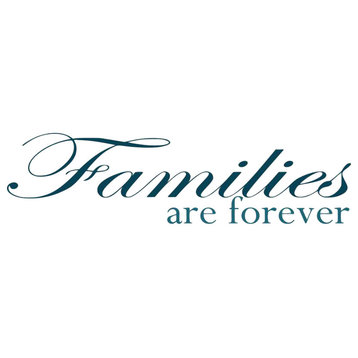 Decal Vinyl Wall Sticker Families Are Forever Quote, Ocean Blue