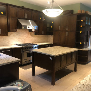 Kitchen Cabinet Refinishing - White - Before Photo