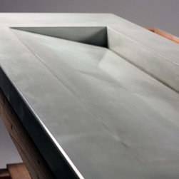 Concrete integrated ramp sink - Vanity Tops And Side Splashes